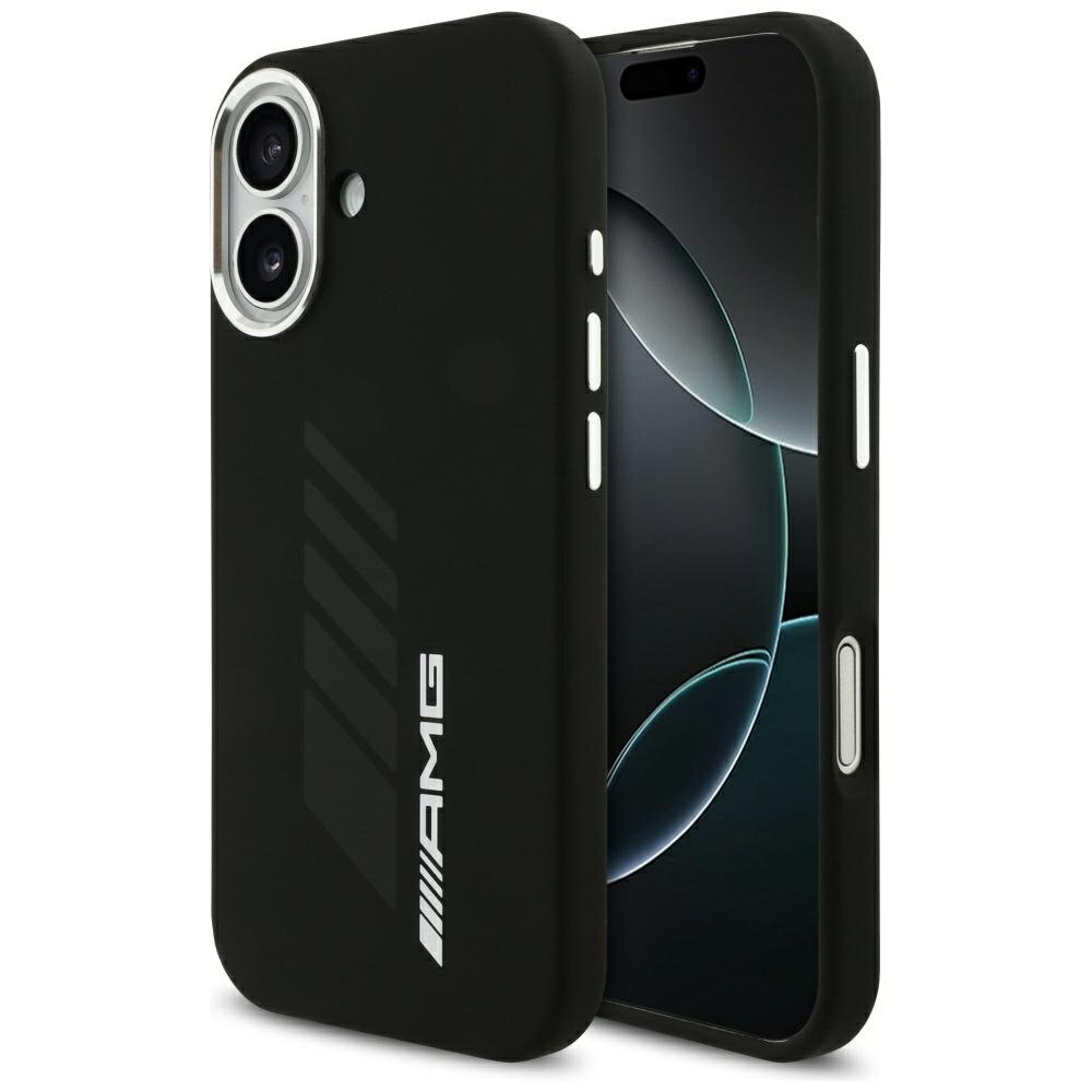 iPhone 17 AMG Silicone Oversize Rhombs MagSafe dėklas – juodas iPhone 17 AMG Silicone Oversize Rhombs MagSafe dėklas – juodas