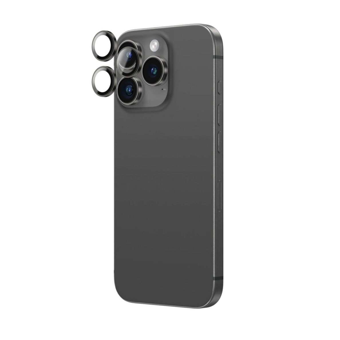 iPhone 16 Pro / 16 Pro Max AmazingThing AR Aluminum 3 Lens kameros apsauginis stiklas su rėmeliu – juodas 2