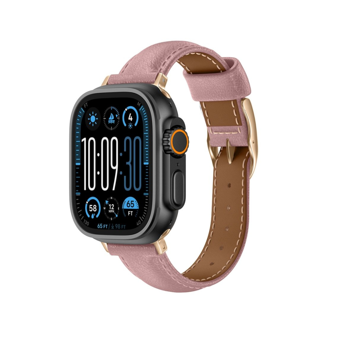 Apple Watch 45/46/49mm AmazingThing Class Band odinis dirželis - rožinis 3 Apple Watch 45/46/49mm AmazingThing Class Band odinis dirželis - rožinis 3