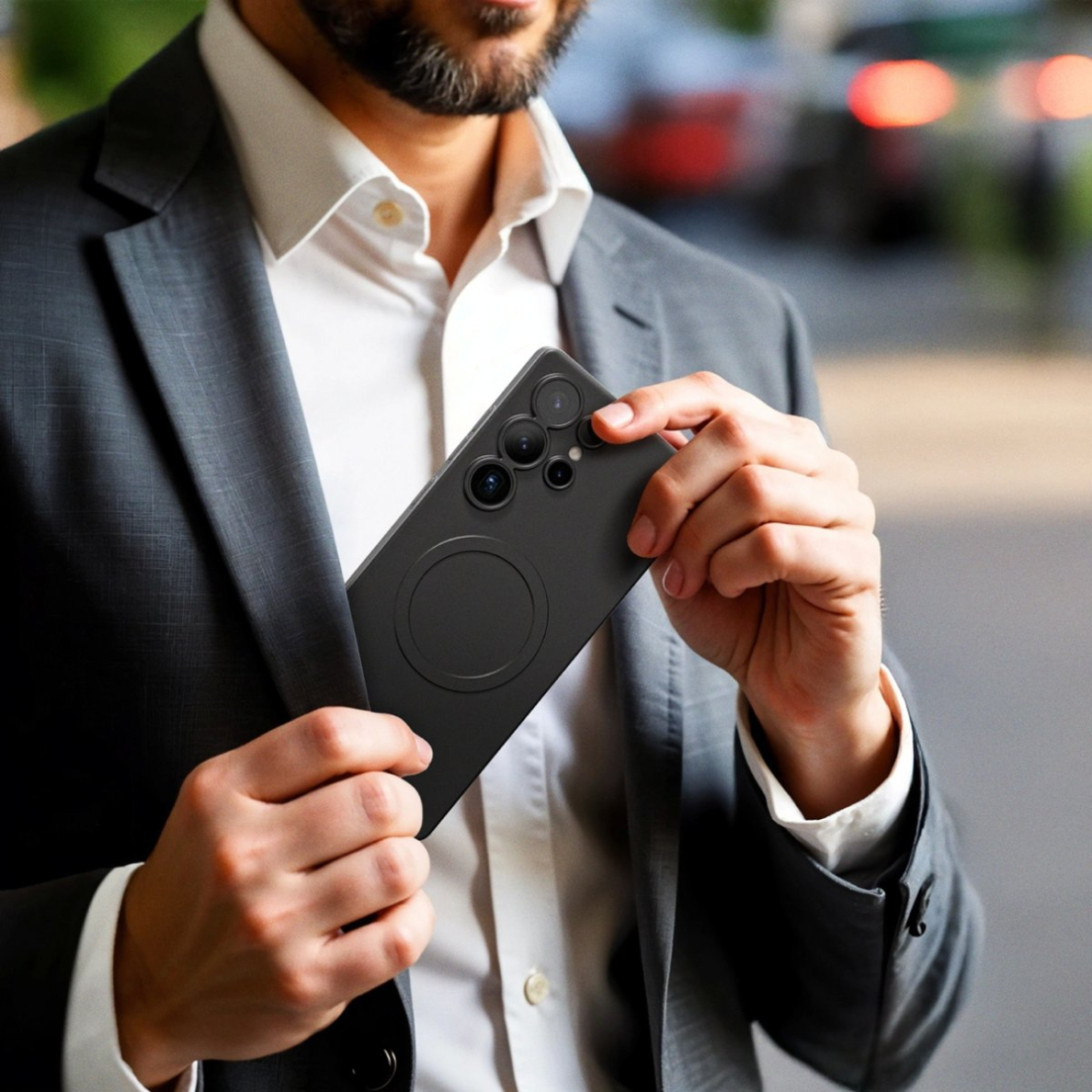 Samsung Galaxy S25 Ultra AmazingThing Minimal Air dėklas su magnetiniu žiedu - juodas 4