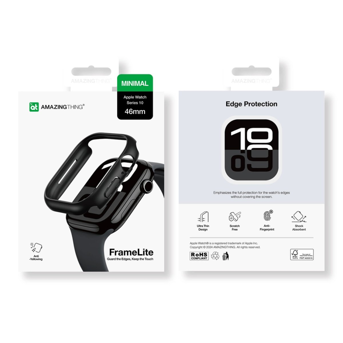 Apple Watch 46mm AmazingThing Minimal dėklas - juodas 3 Apple Watch 46mm AmazingThing Minimal dėklas - juodas 3