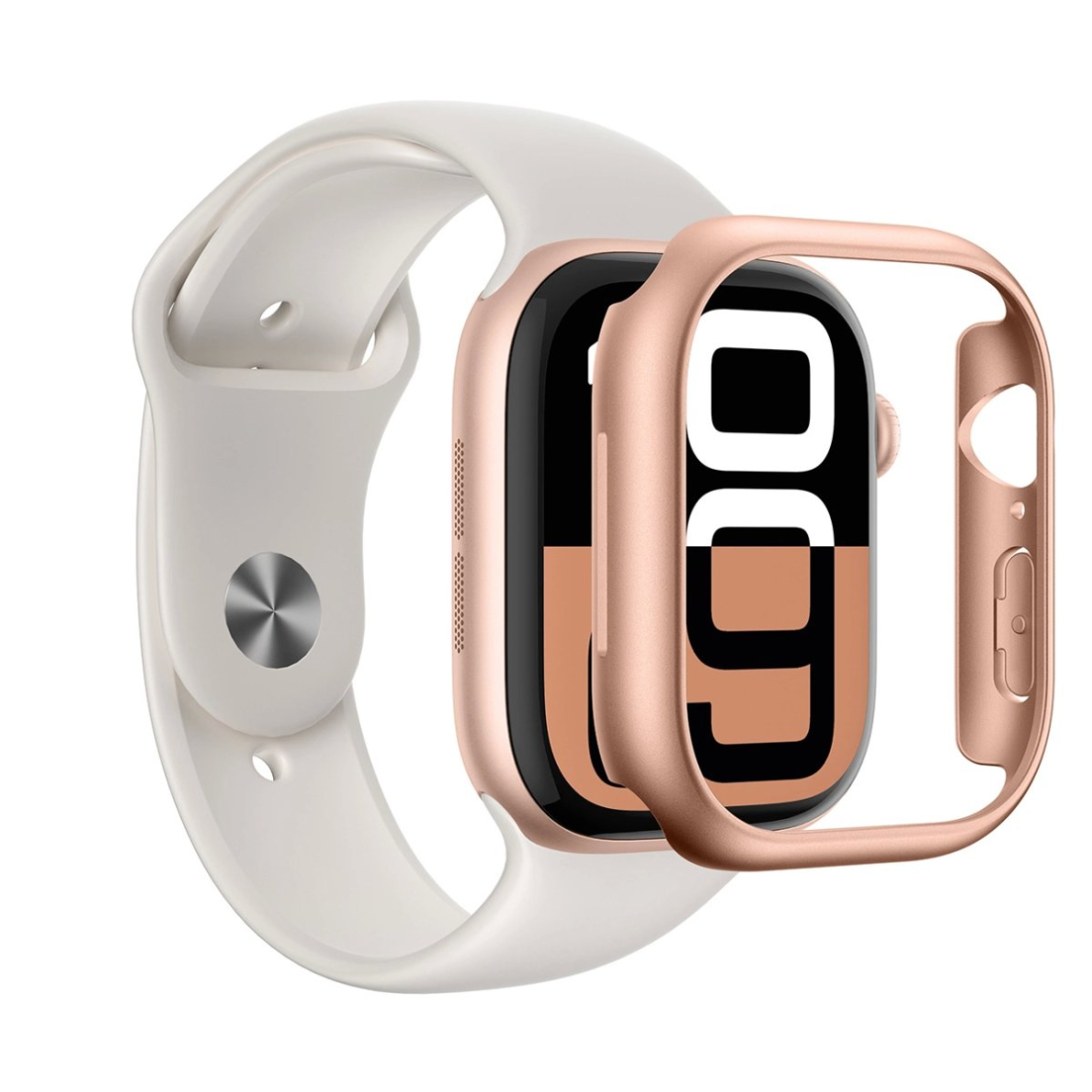 Apple Watch 46mm AmazingThing Minimal dėklas - rožinis auksas 6