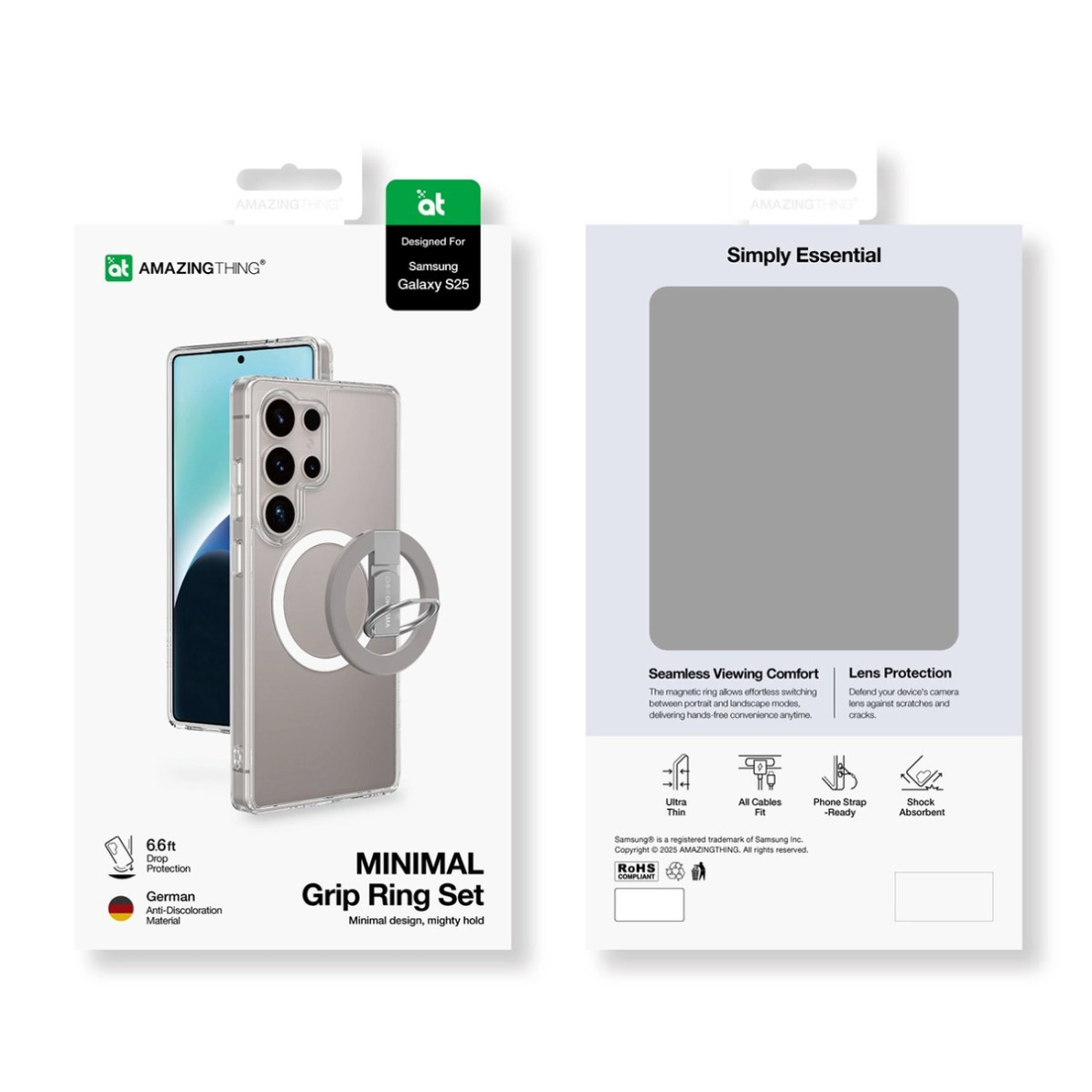 Samsung Galaxy S25 AmazingThing Minimal Mag dėklas su magnetiniu žiedu - permatomas 5
