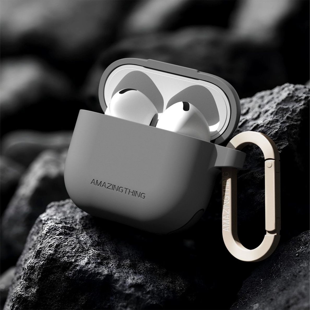 AirPods 4 AmazingThing Omni dėklas - pilkas 3