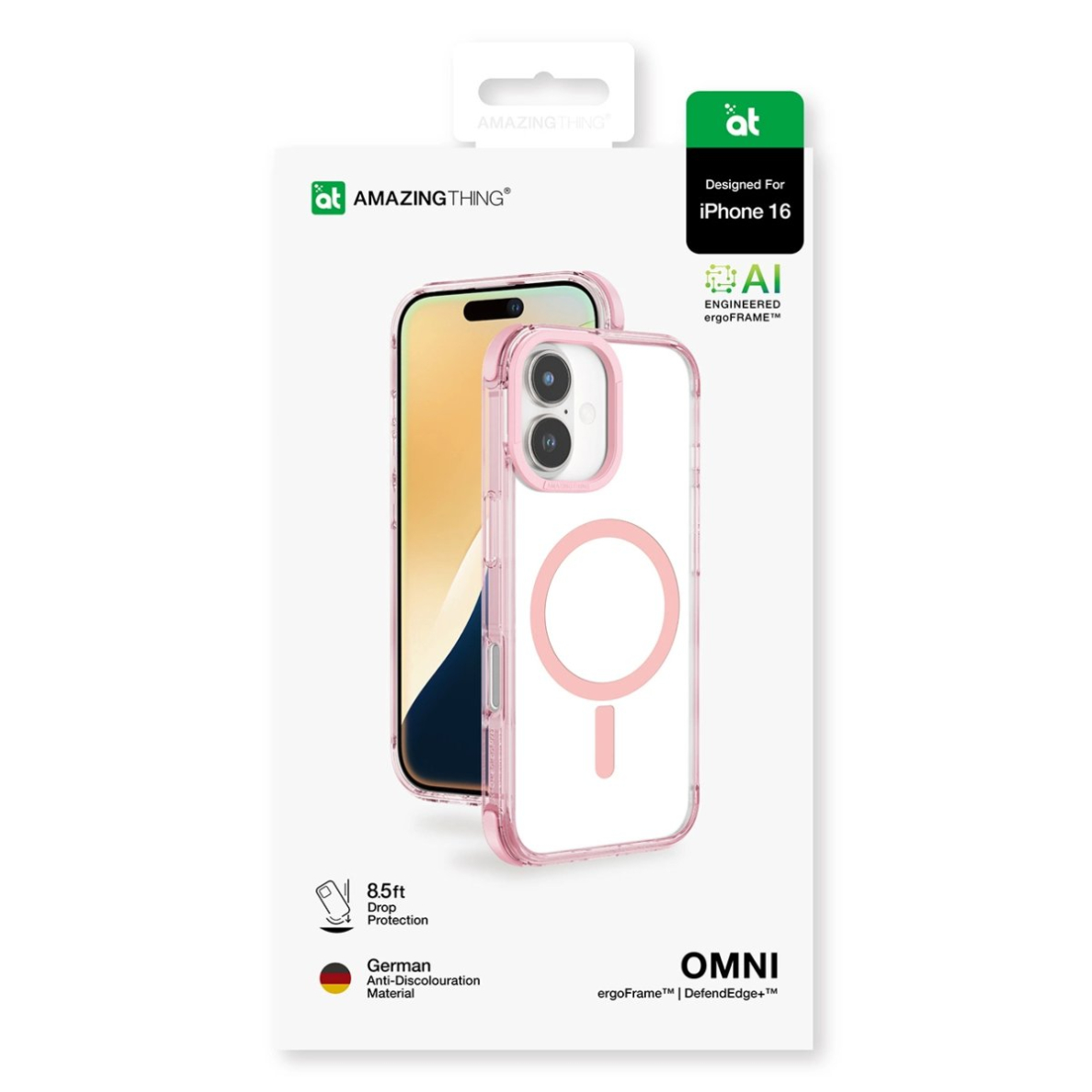 iPhone 16 AmazingThing Omni Mag dėklas - tamsiai rožinis 11
