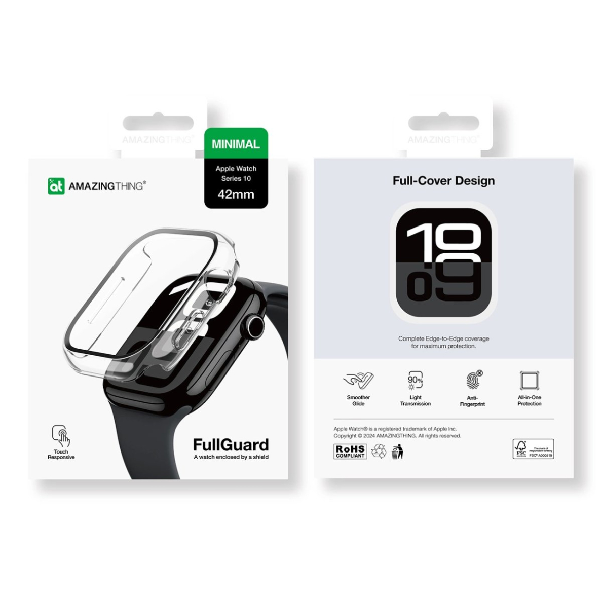 Apple Watch 42mm AmazingThing Radix Glass dėklas - skaidrus 8