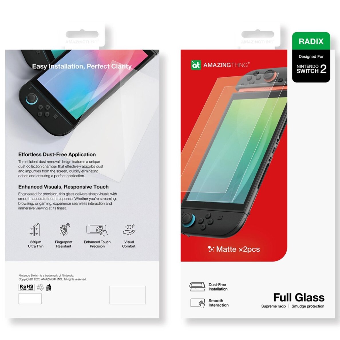 Nintendo Switch 2 AmazingThing Radix Matte Glass grūdintas stiklas (2 vnt.) 3 Nintendo Switch 2 AmazingThing Radix Matte Glass grūdintas stiklas (2 vnt.) 3
