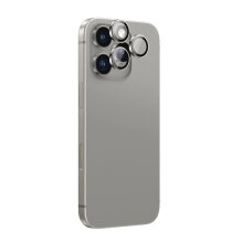 iPhone 16 Pro / 16 Pro Max AmazingThing AR Aluminum 3 kameros stiklas su rėmeliu – pilkas