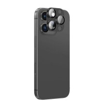 iPhone 16 Pro / 16 Pro Max AmazingThing Aviation-Grade Alloy kameros stiklas – juodas