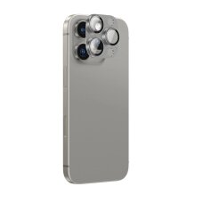 iPhone 16 Pro / 16 Pro Max AmazingThing Aviation-Grade Alloy kameros stiklas – pilkas