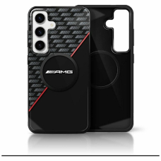 AMG Double Layer Rhombs MagSafe Dėklas skirtas Samsung Galaxy S25 - Juodas/Raudonas