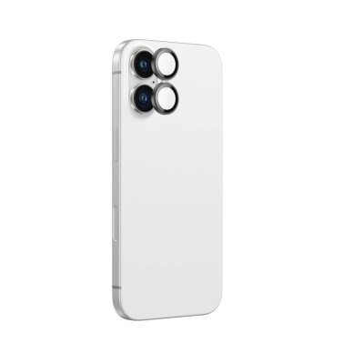 iPhone 16 / 16 Plus AmazingThing AR Aluminum 2 Lens kameros apsauginis stiklas su rėmeliu – juodas