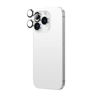 iPhone 16 Pro / 16 Pro Max AmazingThing AR Aluminum 3 Lens kameros apsauginis stiklas su rėmeliu – sidabrinis 2 iPhone 16 Pro / 16 Pro Max AmazingThing AR Aluminum 3 Lens kameros apsauginis stiklas su rėmeliu – sidabrinis 2