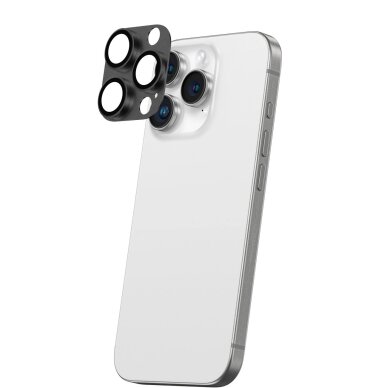 iPhone 16 Pro / 16 Pro Max AmazingThing Aviation-Grade Alloy kameros stiklas – juodas 3