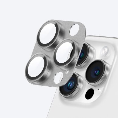 iPhone 16 Pro / 16 Pro Max AmazingThing Aviation-Grade Alloy kameros stiklas – pilkas 4