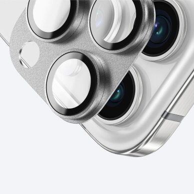 iPhone 16 Pro / 16 Pro Max AmazingThing Aviation-Grade Alloy kameros stiklas – pilkas 5