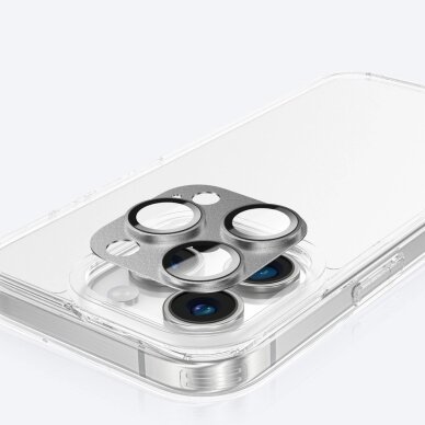 iPhone 16 Pro / 16 Pro Max AmazingThing Aviation-Grade Alloy kameros stiklas – pilkas 8