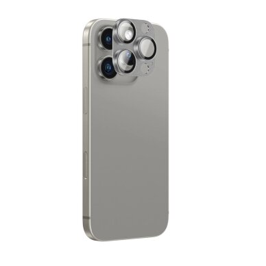 iPhone 16 Pro / 16 Pro Max AmazingThing Aviation-Grade Alloy kameros stiklas – pilkas