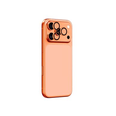 iPhone 17 Pro / Pro Max AmazingThing Camera Glass Protector kameros apsauginis stiklas su oranžiniu rėmeliu 1