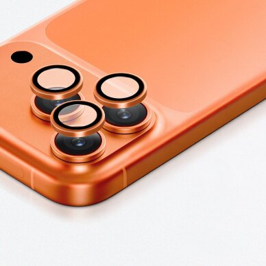 iPhone 17 Pro / Pro Max AmazingThing Camera Glass Protector kameros apsauginis stiklas su oranžiniu rėmeliu 5 iPhone 17 Pro / Pro Max AmazingThing Camera Glass Protector kameros apsauginis stiklas su oranžiniu rėmeliu 5