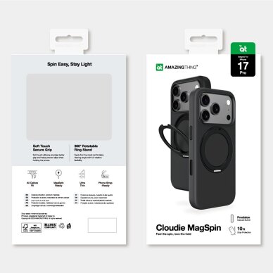 iPhone 17 Pro dėklas AmazingThing Cloudie su stovu – juodas 5 iPhone 17 Pro dėklas AmazingThing Cloudie su stovu – juodas 5