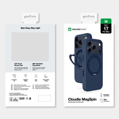 iPhone 17 Pro Max AmazingThing Cloudie dėklas su stovu – mėlynas 5 iPhone 17 Pro Max AmazingThing Cloudie dėklas su stovu – mėlynas 5