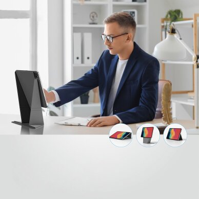 iPad Air M3 13" AmazingThing Matte Pro Mag Folio dėklas su stovu – juodas 7