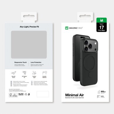 iPhone 17 Pro Max dėklas AmazingThing Minimal Air MagSafe – juodas 7 iPhone 17 Pro Max dėklas AmazingThing Minimal Air MagSafe – juodas 7