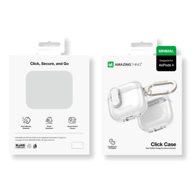 AirPods 4 AmazingThing Minimal dėklas - skaidrus 3