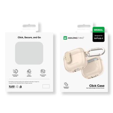AirPods 4 AmazingThing Minimal dėklas – smėlio 4