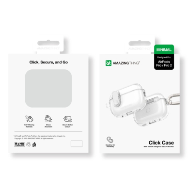 AirPods Pro 2 AmazingThing Minimal silikoninis dėklas - permatomas 3