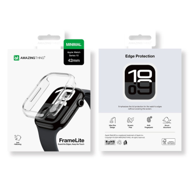 Apple Watch 42mm AmazingThing Minimal dėklas - skaidrus 9 Apple Watch 42mm AmazingThing Minimal dėklas - skaidrus 9
