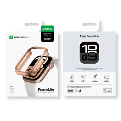 Apple Watch 46mm AmazingThing Minimal dėklas - rožinis auksas 8