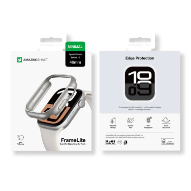 Apple Watch 46mm AmazingThing Minimal dėklas - sidabrinis 9 Apple Watch 46mm AmazingThing Minimal dėklas - sidabrinis 9