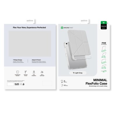 iPad 11" 2025 AmazingThing Minimal dėklas – šviesiai pilkas 5