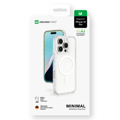 iPhone 16 Pro AmazingThing Minimal silikoninis dėklas - permatomas 9