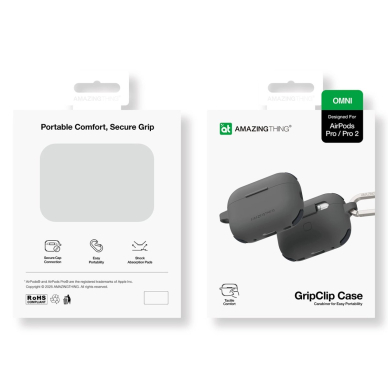 AirPods Pro 2 AmazingThing Omni silikoninis dėklas - juodas 3