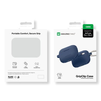 AirPods Pro 2 AmazingThing Omni silikoninis dėklas - tamsiai mėlynas 3