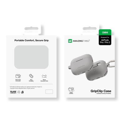 AirPods Pro 2 AmazingThing Omni silikoninis dėklas - pilkas 3