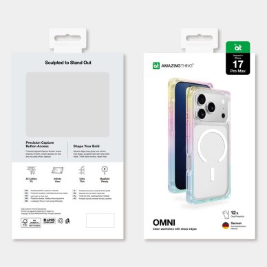 iPhone 17 Pro Max AmazingThing Omni dėklas, suderinamas su MagSafe – permatomas/rainbow 5 iPhone 17 Pro Max AmazingThing Omni dėklas, suderinamas su MagSafe – permatomas/rainbow 5