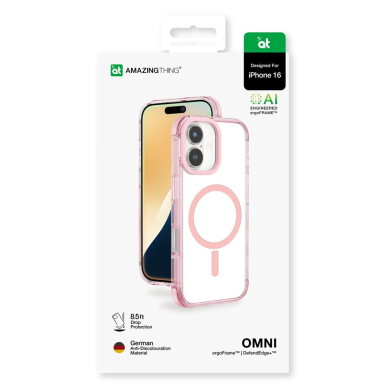iPhone 16 AmazingThing Omni Mag dėklas - tamsiai rožinis 11