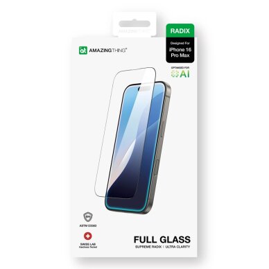 iPhone 16 Pro Max AmazingThing Radix Full Glass grūdintas stiklas 10
