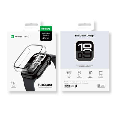Apple Watch 46mm AmazingThing Radix Glass dėklas - skaidrus 8