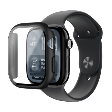 Apple Watch Series 11 42mm AmazingThing Radix ekrano apsauginis stiklas su dėklu – juodas Apple Watch Series 11 42mm AmazingThing Radix ekrano apsauginis stiklas su dėklu – juodas