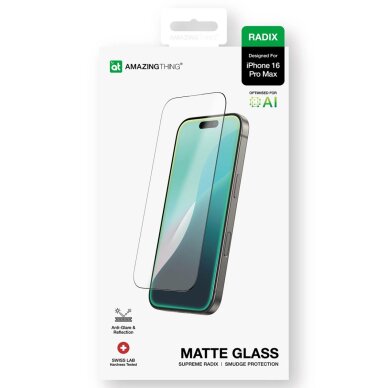 iPhone 16 Pro Max AmazingThing Radix Matte Glass matinis grūdintas stiklas 10