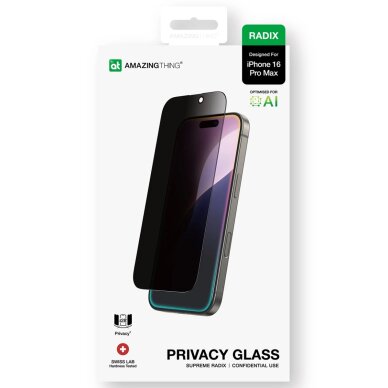 iPhone 16 Pro Max AmazingThing Radix Privacy Glass privatumo grūdintas stiklas 10