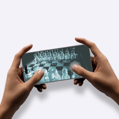 iPhone 16 Pro AmazingThing Titan Matte Glass matinio paviršiaus grūdintas stiklas 9