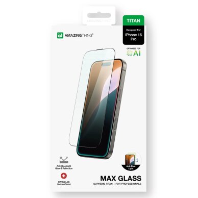 iPhone 16 Pro AmazingThing Titan Max grūdintas stiklas 11