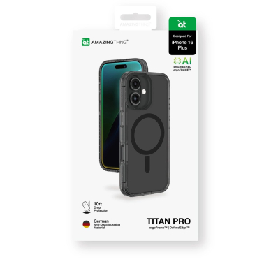 iPhone 16 Plus AmazingThing Titan Pro Mag dėklas su magnetiniu žiedu - juodas 4