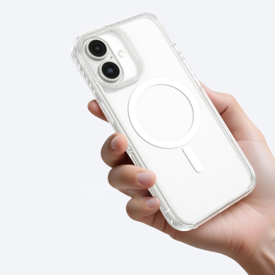iPhone 16 Plus AmazingThing Titan Pro Mag dėklas su magnetiniu žiedu - permatomas 5